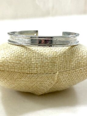 Polished Silver Open Cuff Bracelet for Women